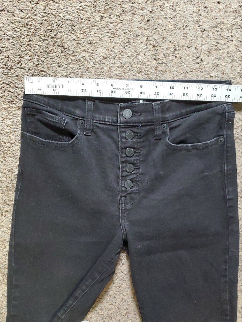 Lucky Brand Women's Black Button-Fly Stevie High Rise Flare Jeans Size 8 - Picture 6 of 13